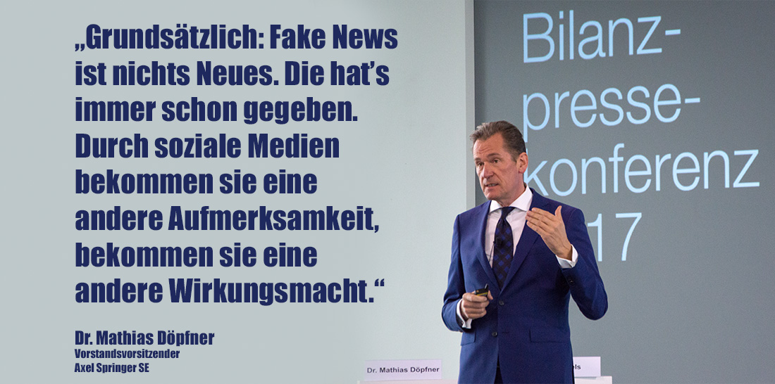 Dr. Mathias Döpfner, Vorstandsvorsitzender Axel Springer SE | Foto: © Jörg Wagner
